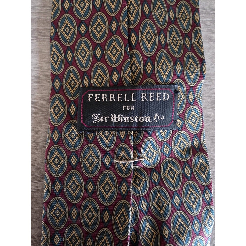 Ferrell Reed for Sir Winston Ltd 100% Silk Tie, Printed in Italy, Made in U.S.